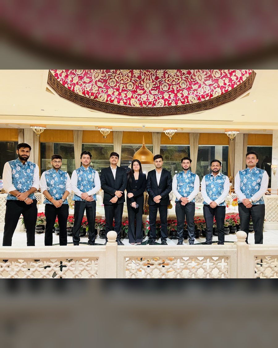 Guest experience team briefing before a wedding function
